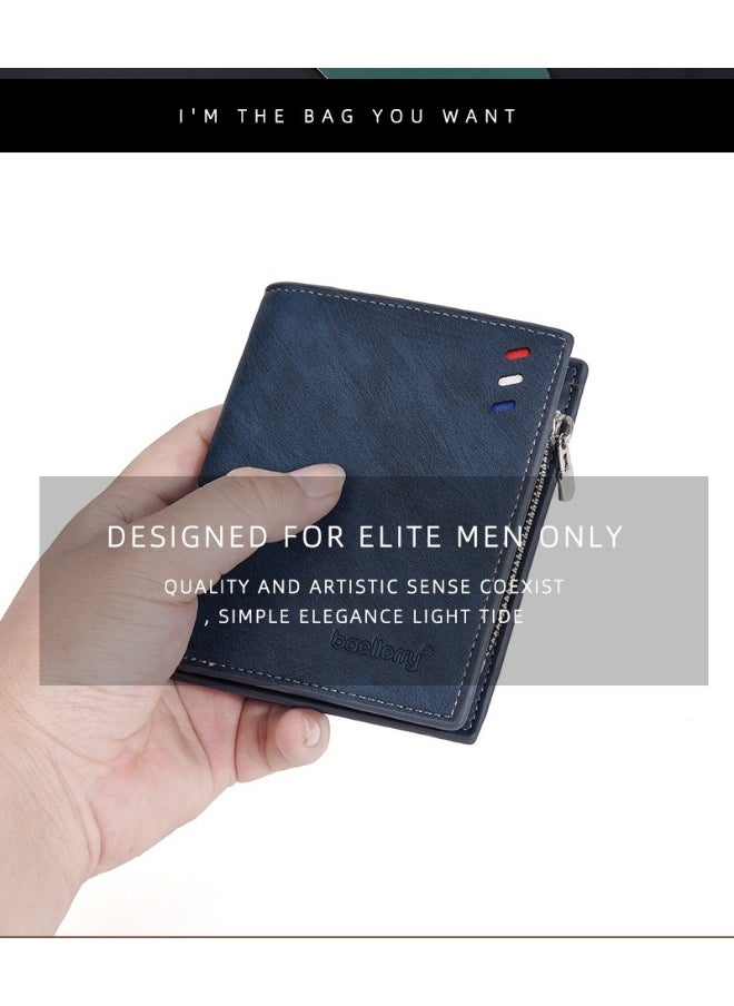 Men's Wallet Business Multi-function Short Wallet Zipper Multi-function Wallet for Men