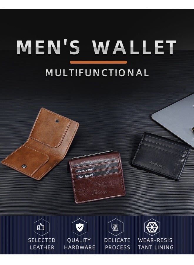 Men's Short Wallet Business Multi-card Wallet Multi-function Thin Simple Card Bag