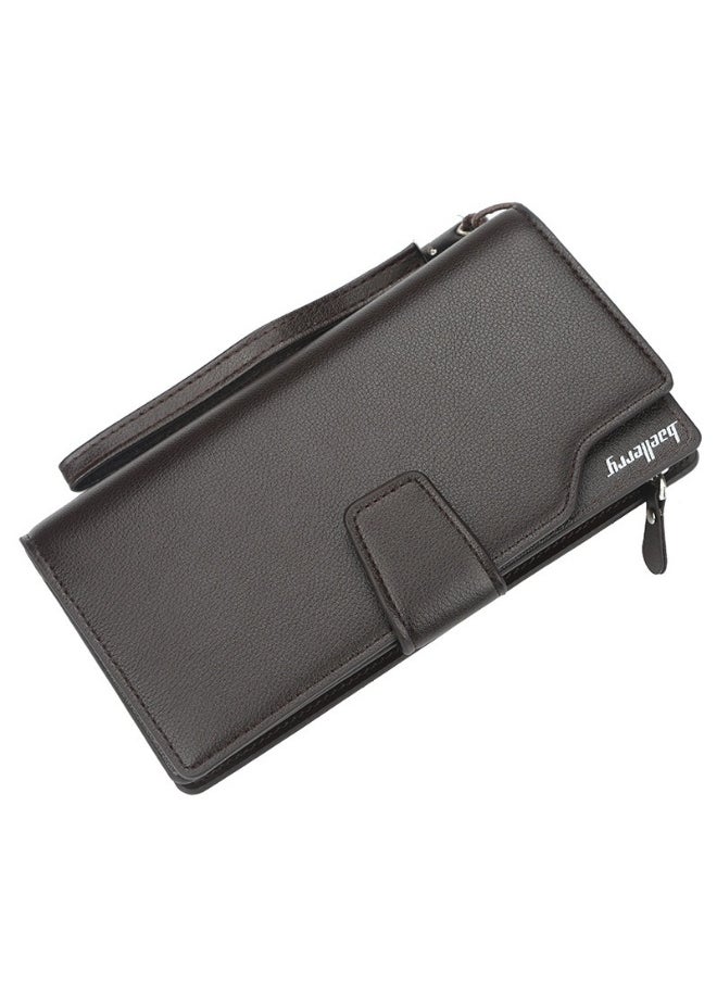 Men's Handbag Business Korean Advanced Sense Long Wallet PU Large Capacity Zipper Wallet