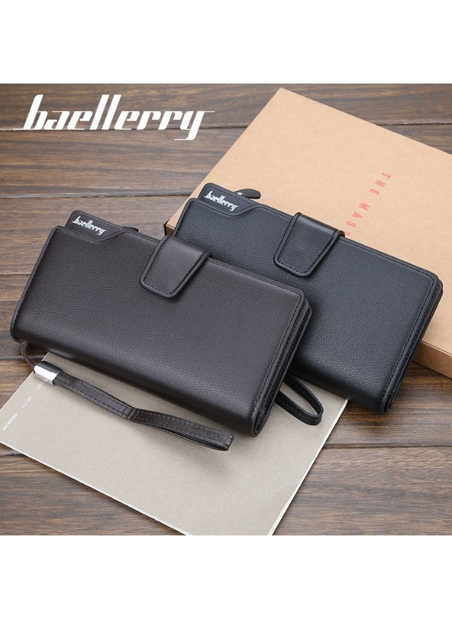 Men's Handbag Business Korean Advanced Sense Long Wallet PU Large Capacity Zipper Wallet