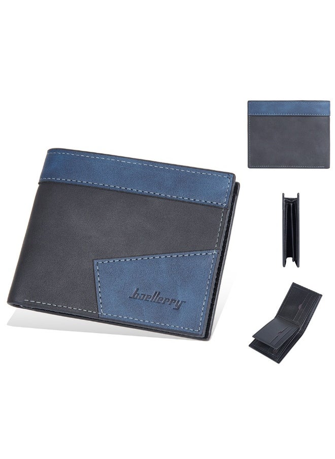Men's Short Wallet Three Fold Anti-magnetic Anti-theft Brush Multi-card Wallet Business Coin Wallet
