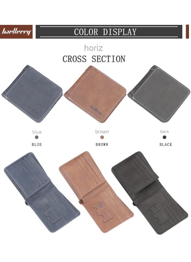 Men's Wallet Short Casual Small Wallet Youth Vintage Mini Money Clip