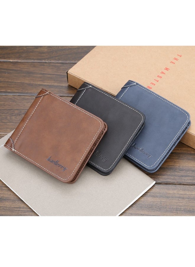 Men's Wallet Short Casual Small Wallet Youth Vintage Mini Money Clip