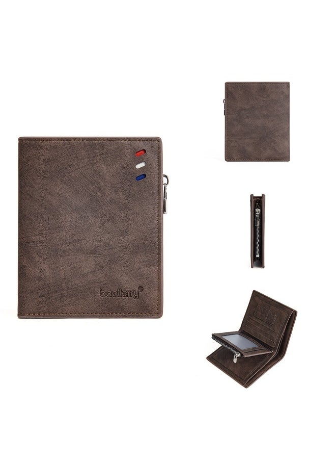 Men's Wallet Business Multi-function Short Wallet Zipper Multi-function Wallet for Men