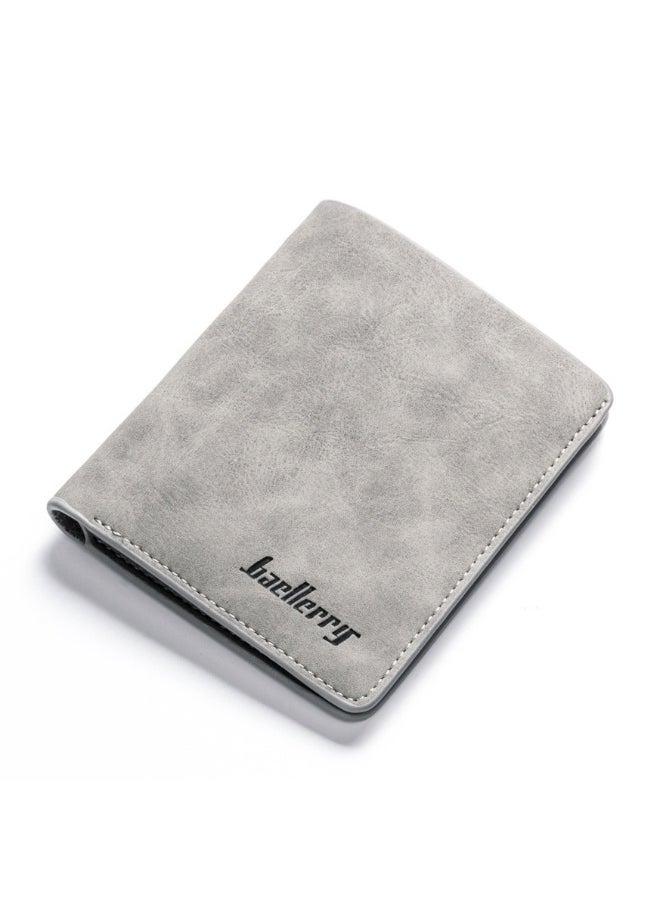 Men's Short Vintage Premium Matte Money Clip Two-fold Wallet Card Bag