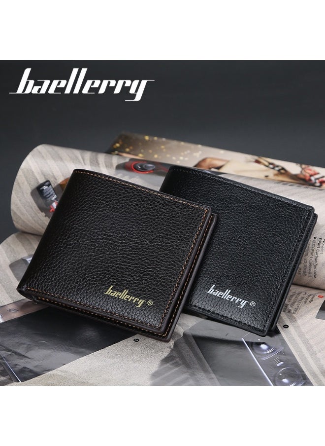 Men's Short Wallet Korean Open Multi-card Soft Leather Wallet Thin Fashion Coin Card Holder