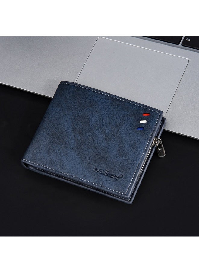 Men's Wallet Business Multi-function Short Wallet Zipper Multi-function Wallet for Men