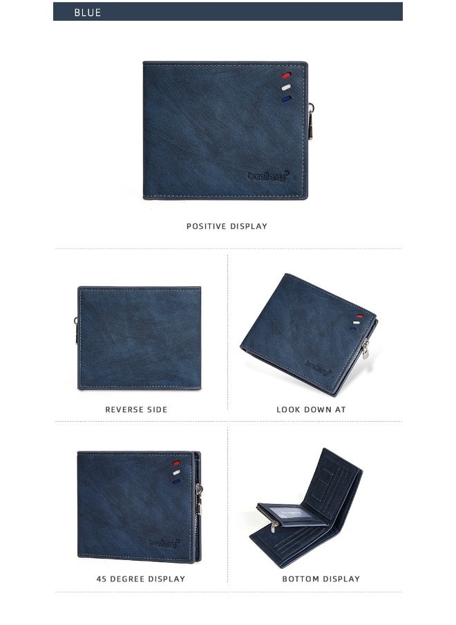 Men's Wallet Business Multi-function Short Wallet Zipper Multi-function Wallet for Men