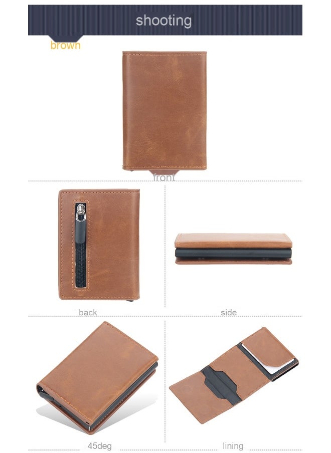 Men's Card Bag Business Leisure Anti-demagnetization Anti-theft Multi-card Automatic Card Jacket