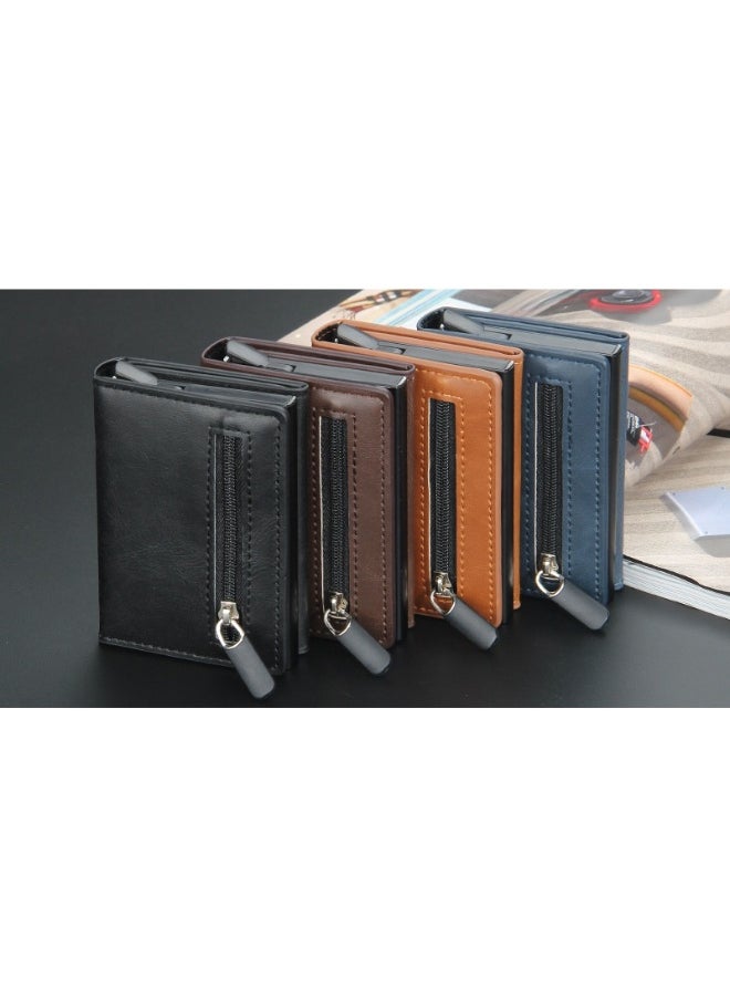 Men's Card Bag Business Leisure Anti-demagnetization Anti-theft Multi-card Automatic Card Jacket