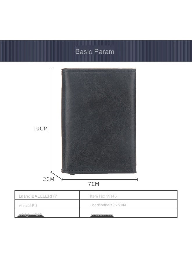 Men's Card Bag Business Leisure Anti-demagnetization Anti-theft Multi-card Automatic Card Jacket