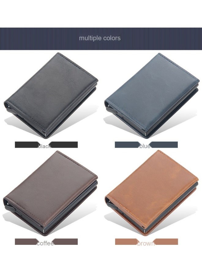 Men's Card Bag Business Leisure Anti-demagnetization Anti-theft Multi-card Automatic Card Jacket