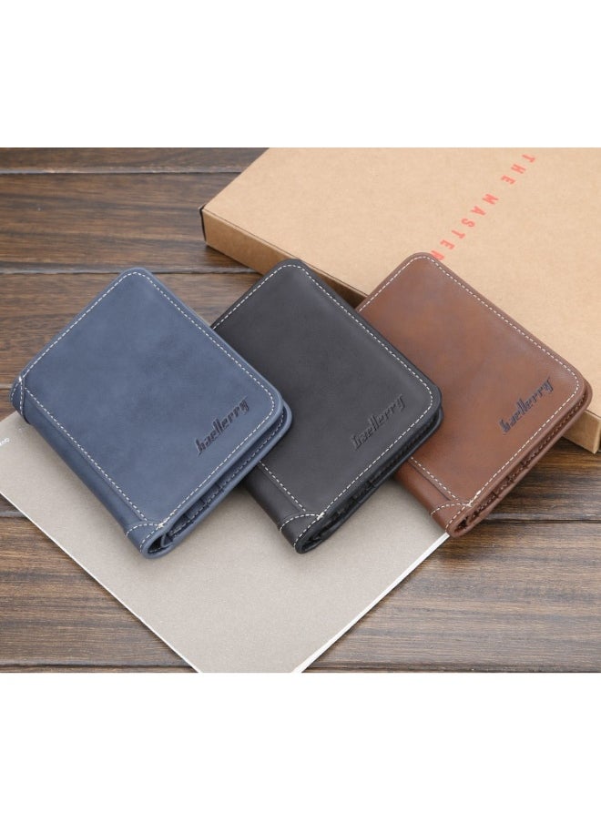 Men's Wallet Short Casual Small Wallet Youth Vintage Mini Money Clip