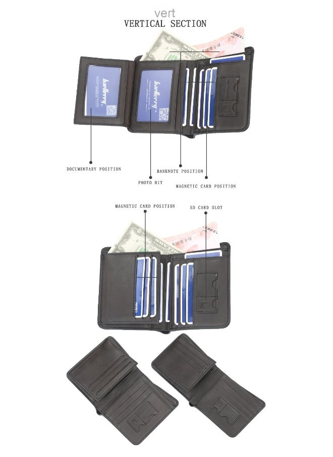 Men's Wallet Short Casual Small Wallet Youth Vintage Mini Money Clip