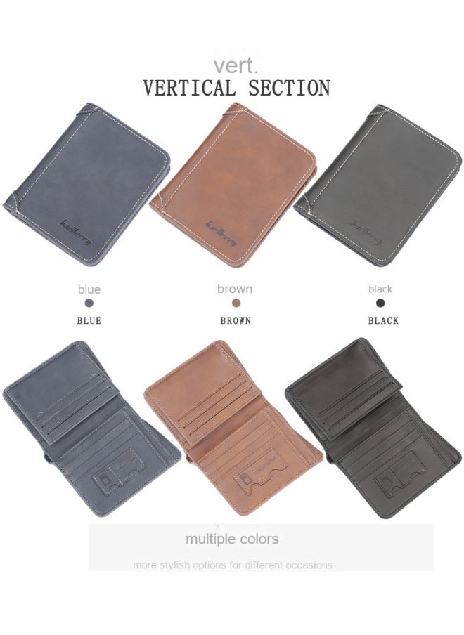 Men's Wallet Short Casual Small Wallet Youth Vintage Mini Money Clip