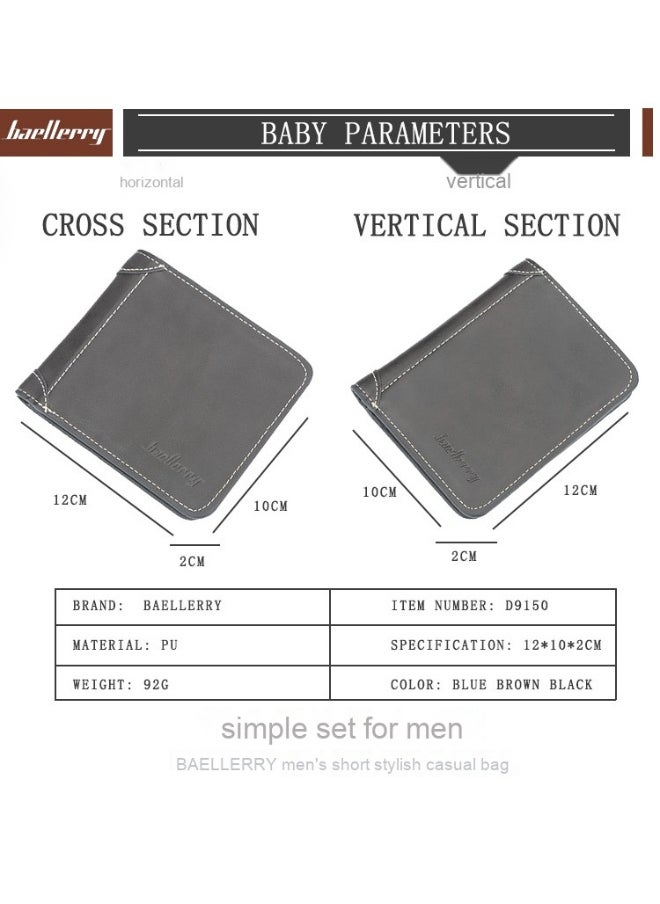 Men's Wallet Short Casual Small Wallet Youth Vintage Mini Money Clip
