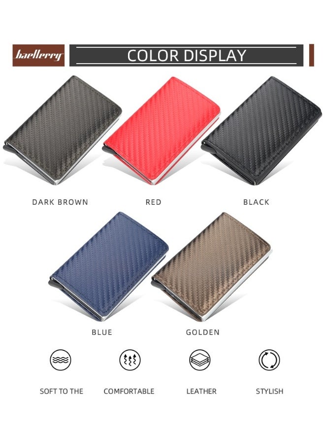 Men's Card Bag Card Sleeve Anti-degaussing RFID Wutomatic Card Men's Bank Card Clip Wallet