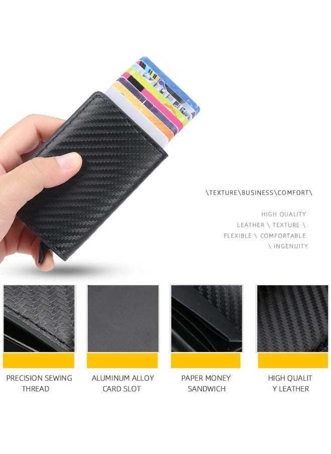 Men's Card Bag Card Sleeve Anti-degaussing RFID Wutomatic Card Men's Bank Card Clip Wallet