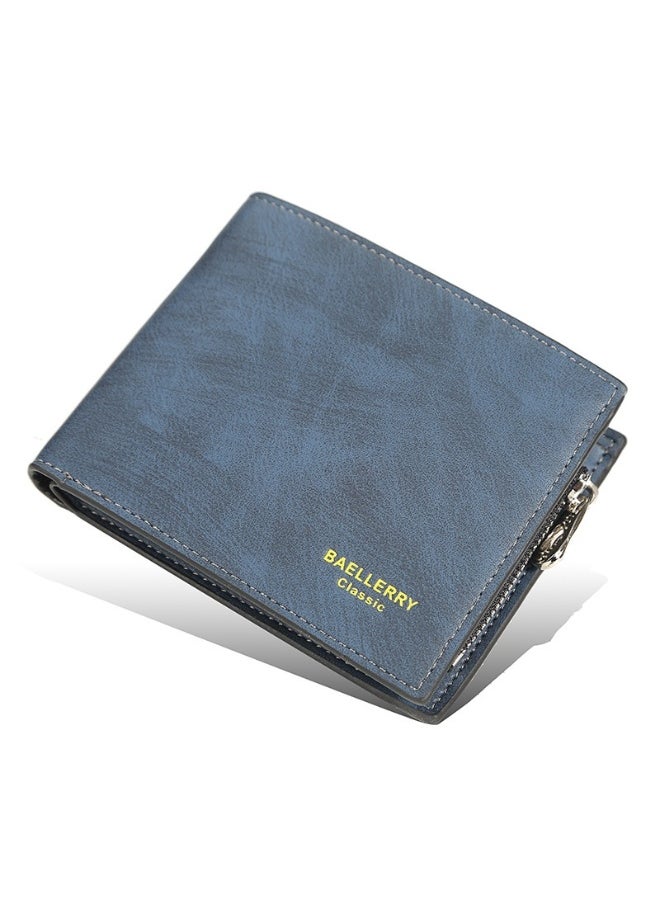 Short Men's Money Wallet Stylish Youth Zipper Coin Wallet Horizontal Leather Ticket Wallet