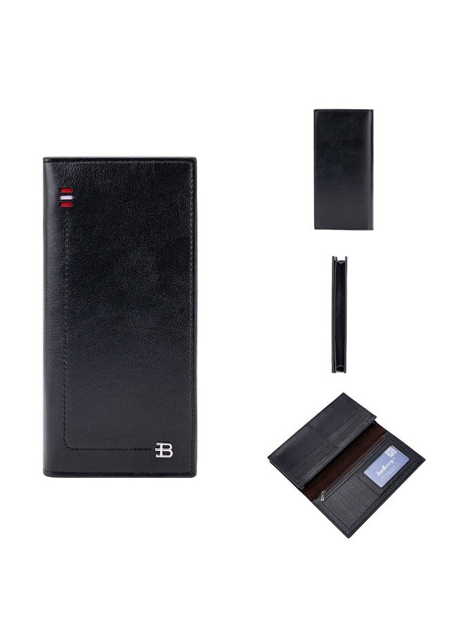 Men's Wallet Long Multi-slot Zipper Simple Money Clip Anti-theft Brush Holder Bag