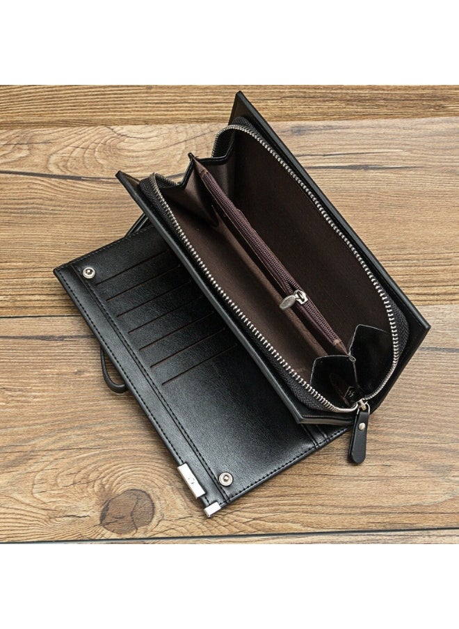 Men's Wallet Long Zipper Multi-functional Wear-resistant Wallet Business Advanced Sense Handbag