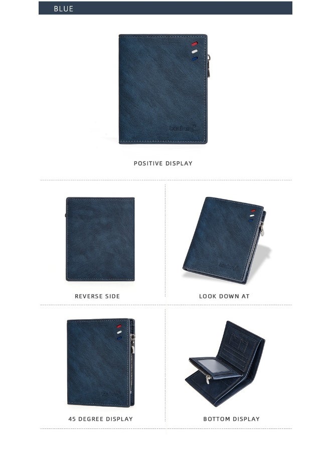 Men's Wallet Business Multi-function Short Wallet Zipper Multi-function Wallet for Men