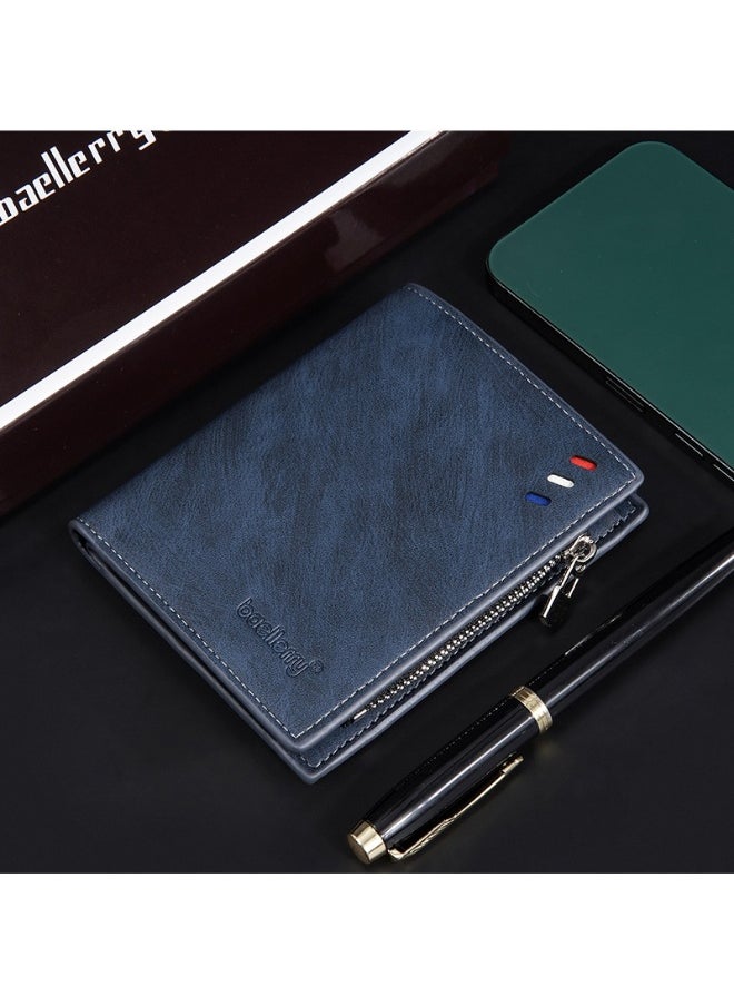 Men's Wallet Business Multi-function Short Wallet Zipper Multi-function Wallet for Men