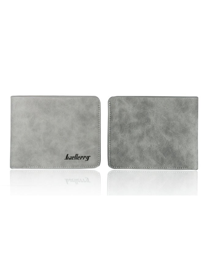 Men's Short Vintage Premium Matte Money Clip Two-fold Wallet Card Bag