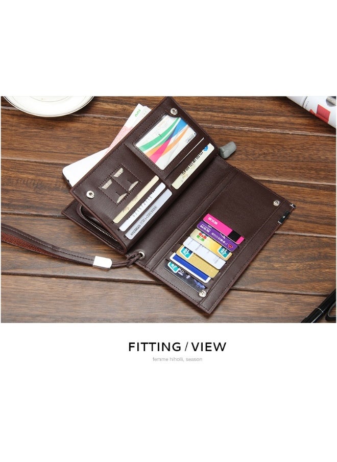 Men's Wallet Long Zipper Multi-functional Wear-resistant Wallet Business Advanced Sense Handbag