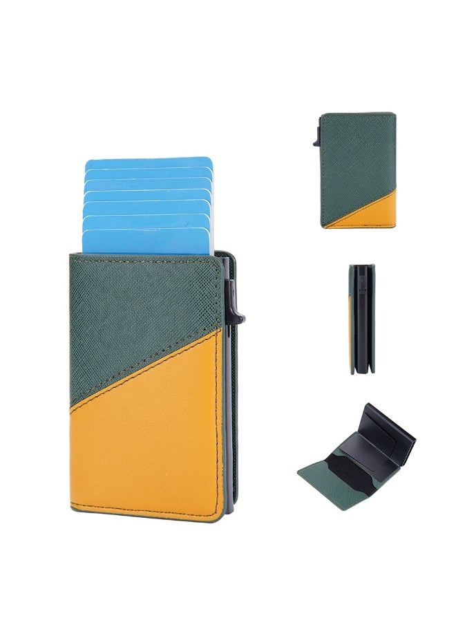Men's Color Card Bag Side Push RFID Aluminum Box Card Holder Anti-magnetic Anti-theft Brush Bank Card Sleeve