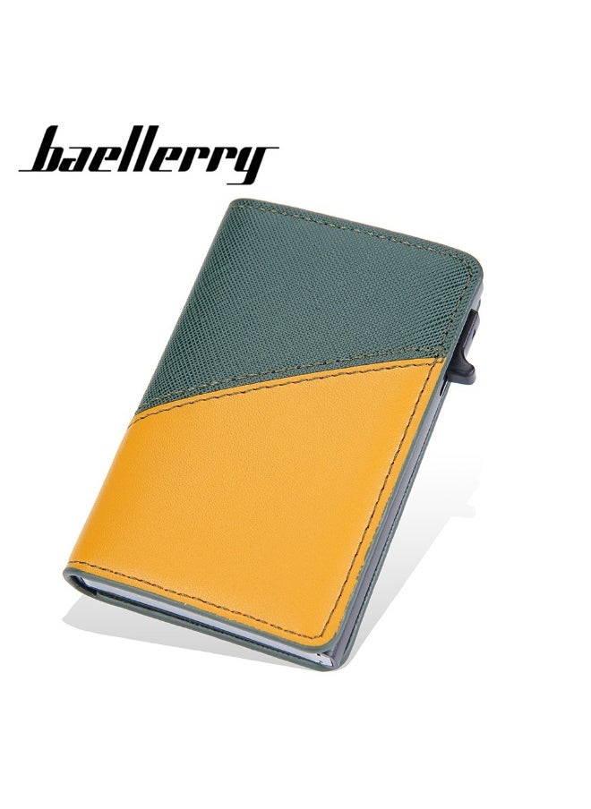 Men's Color Card Bag Side Push RFID Aluminum Box Card Holder Anti-magnetic Anti-theft Brush Bank Card Sleeve