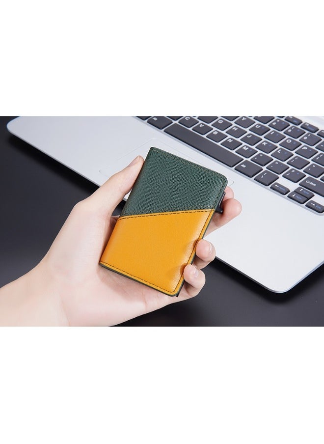 Men's Color Card Bag Side Push RFID Aluminum Box Card Holder Anti-magnetic Anti-theft Brush Bank Card Sleeve