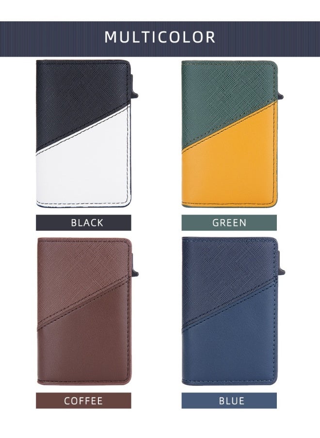 Men's Color Card Bag Side Push RFID Aluminum Box Card Holder Anti-magnetic Anti-theft Brush Bank Card Sleeve