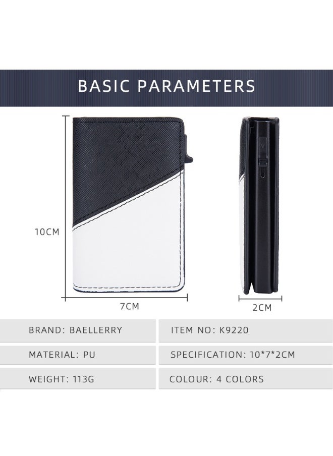 Men's Color Card Bag Side Push RFID Aluminum Box Card Holder Anti-magnetic Anti-theft Brush Bank Card Sleeve