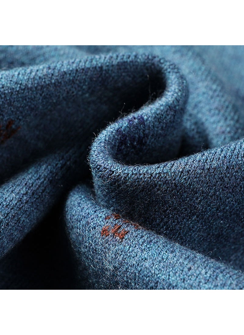 Mens Knitted Zipper Cardigan Half High Collar Casual Warm Spring Autumn Outerwear Fashionable Long Sleeve Straight Cut medium gray