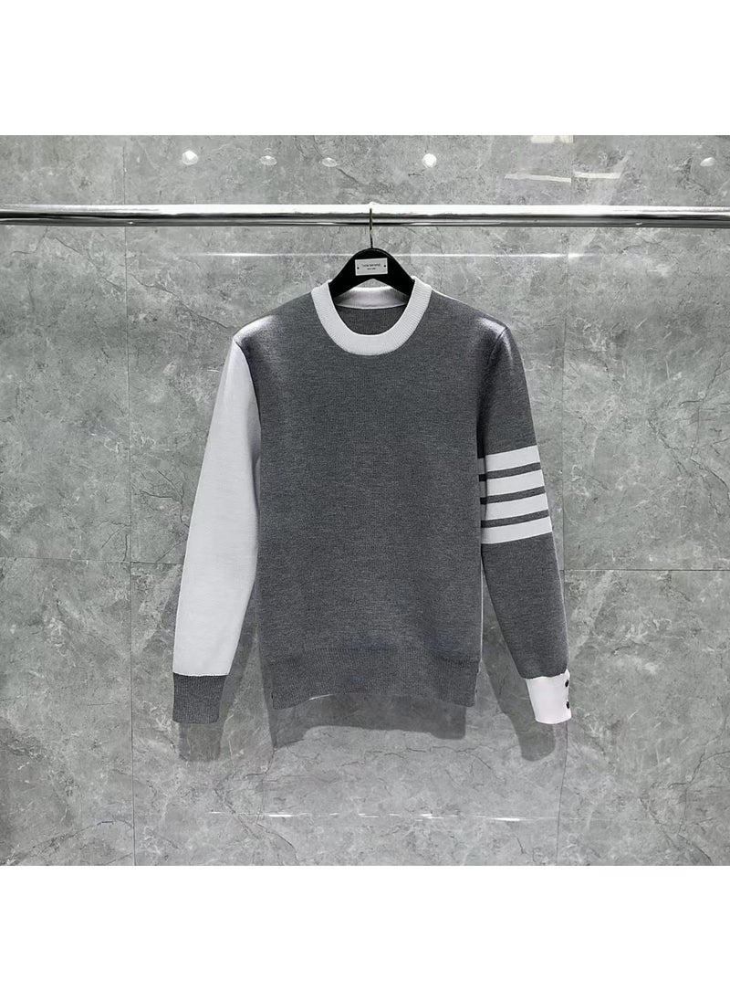Tom Brand Winter Matchstick Dog Walking Sweater Unisex Gray spell