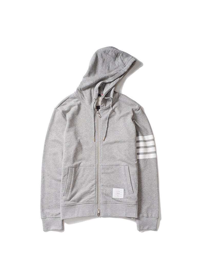 FashionableUniqueSimpleTrendy Brand TB Cotton Cardigan Sweatshirt For Teenagers Students Couples Jacket Wholesale W158 Gray (printing)