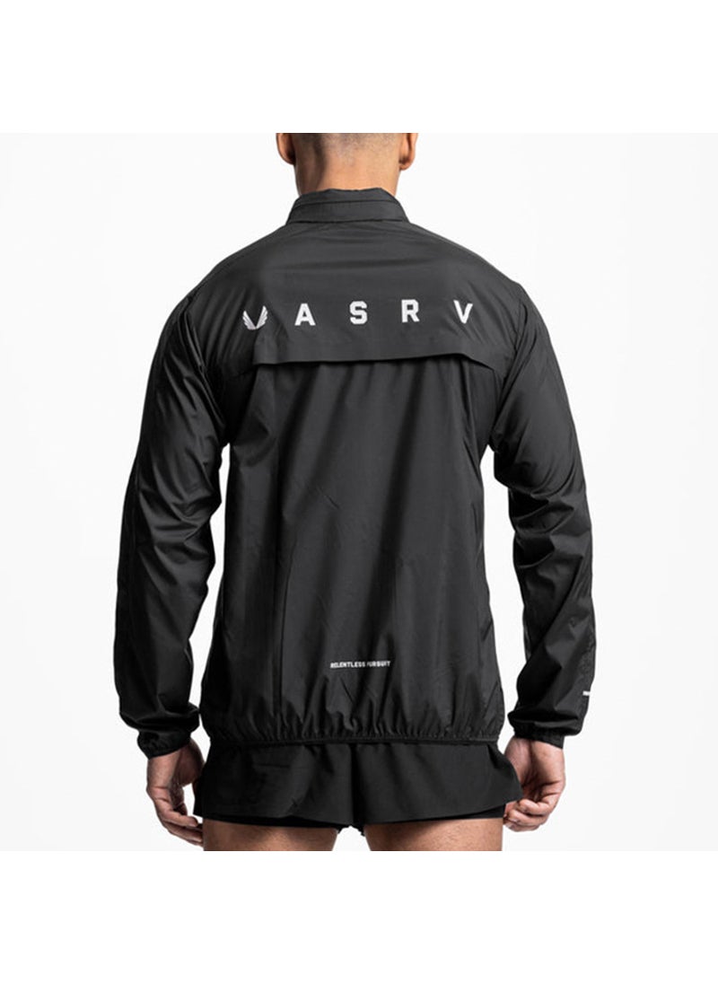Mens Hooded Sweatshirt Korean Casual Zip Jacket Black