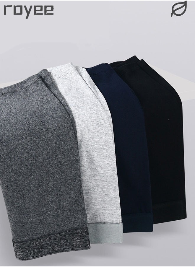 4 * PACK Men's Pure Cotton Underwear, Graphene antibacterial Crotch Bottom Fabric, Skin Friendly, Breathable and Comfortable, Fashion Men's Boxer Briefs