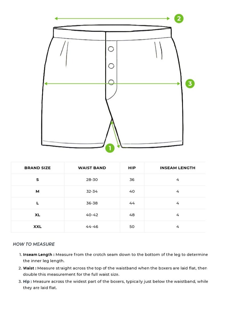 Mens Cotton Boxers Multipack Soft Breathable Underwear for Men Loose Fit Comfortable Boxer Shorts for Daily Wear Size-S-XL (Pedral)