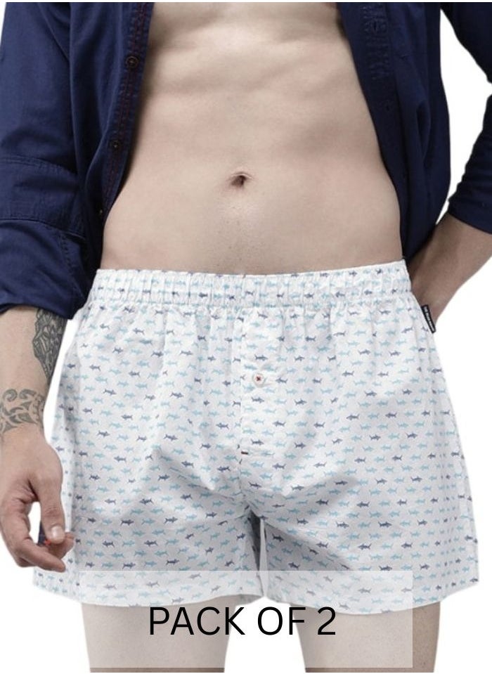 Mens Cotton Boxers Multipack Soft Breathable Underwear for Men Loose Fit Comfortable Boxer Shorts for Daily Wear Size-S-XL (Abej)