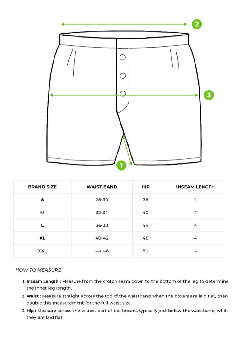 Mens Cotton Boxers Multipack Soft Breathable Underwear for Men Loose Fit Comfortable Boxer Shorts for Daily Wear Size-S-XL (Cabal)