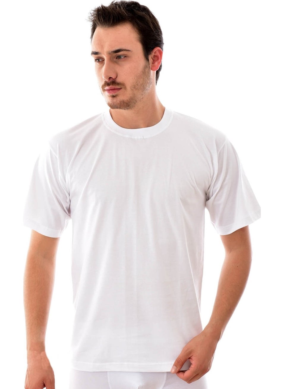 Passion 3 Pieces 0105 White Men's Half Sleeve Undershirt White