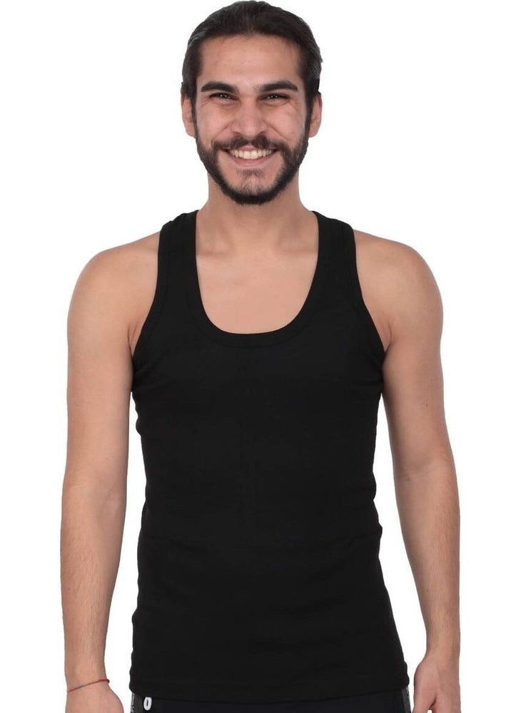 Passion Men's 2 Pack 102 Ribbed Undershirt - Black - Xl