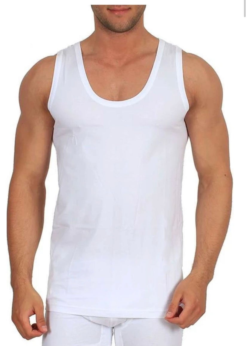 Passion Men's White 3 Piece 100% Cotton Undershirt