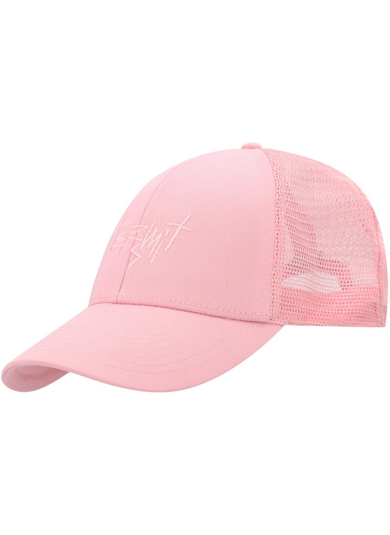Termit Pink Baseball Cap for Kids – One Size Summer Hat with Embroidery, Breathable Cotton Front & Mesh Back, Stylish Sun Protection for Active Days