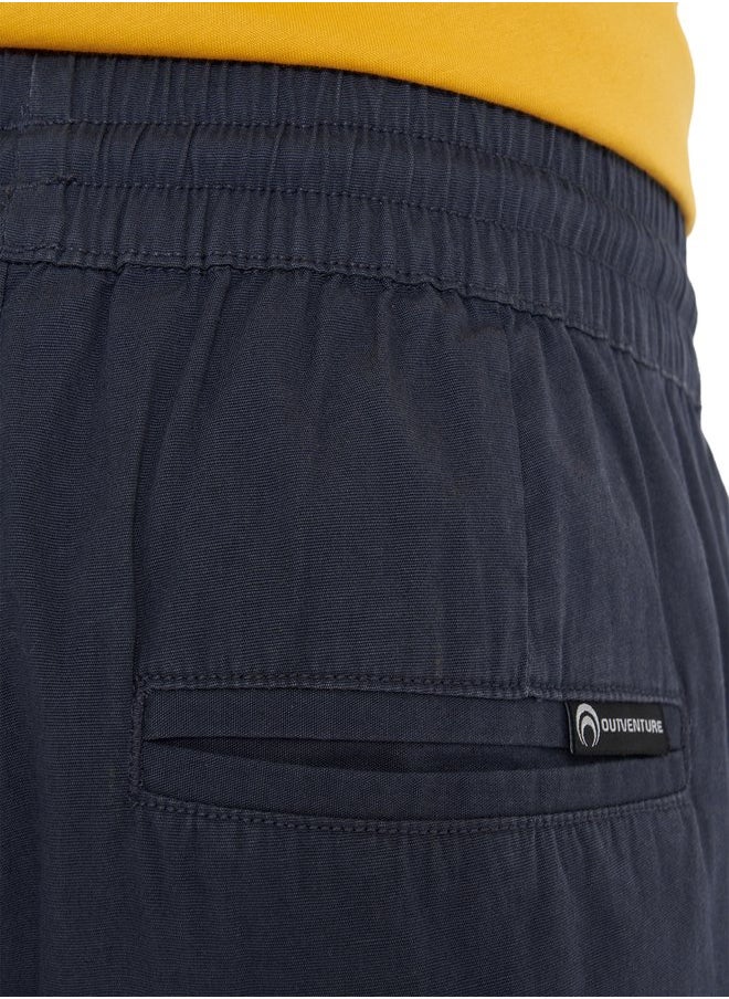 Men's Shorts Navy Blue, Outventure, Soft Cotton Fabric, Loose Fit, 3 Practical Pockets, Comfortable and Stylish for Active Lifestyles