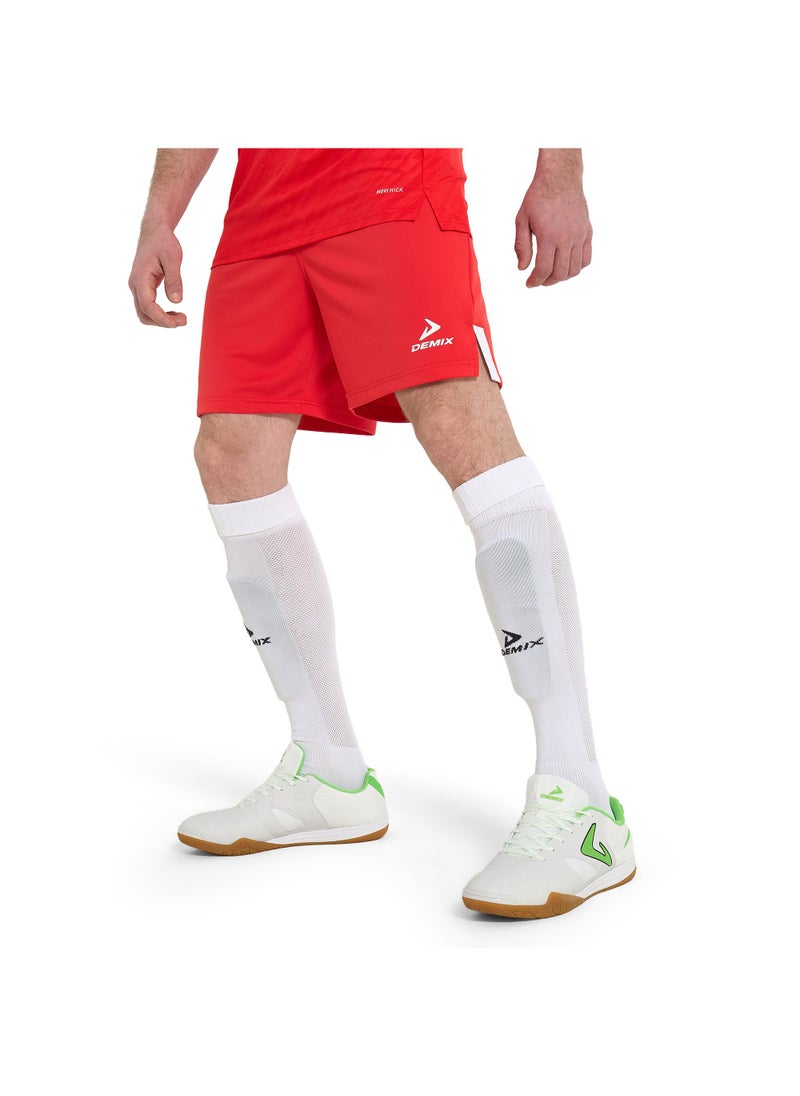 Men's Soccer Shorts Ultimate Sho Red, Demix, MOVI Wick Moisture-Wicking Technology, Adjustable Waistband, Comfortable and Durable for Football Training and Matches
