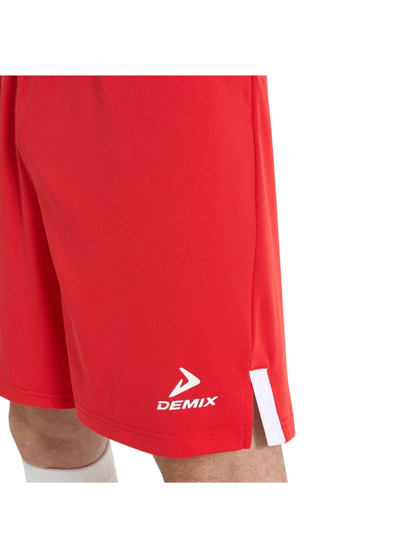 Men's Soccer Shorts Ultimate Sho Red, Demix, MOVI Wick Moisture-Wicking Technology, Adjustable Waistband, Comfortable and Durable for Football Training and Matches