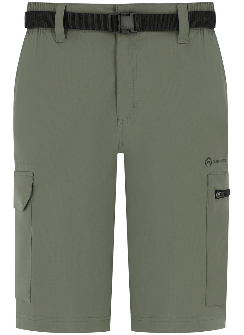 Men's Shorts Coniferous, Outventure, Water-Repellent +ADD SHIELD, Reflective Elements, Adjustable Strap, 4 Pockets, Comfortable for Hiking and Outdoor Activities